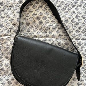 Able Black Bryce Leather Shoulder Bag
